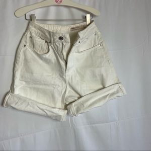 ASOS white mom jean shorts